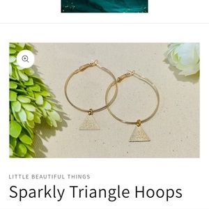 Sparkly triangle hoop earrings